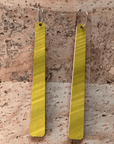 Angelco Accessories reversible paddle paper earrings - showing the gold side only - gold or khaki