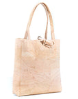 Angelco Accessories Bow cork tote bag, angled view on white background