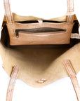 Angelco Accessories Bow cork tote bag - interior view of open tote on white background