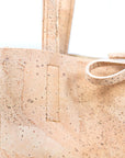 Angelco Accessories Bow cork tote bag - close up of handle stitching