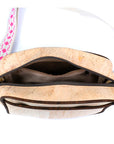 Angelco Accessories Cork camera bag - top view of open bag on white background