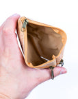 Angelco Accessories Double sided 3 section coin purse - top view with main compartment open