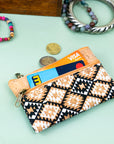 Angelco Accessories Double sided 3 section coin purse - image of purse with cards, coins and jewellery