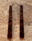 Angelco Accessories reversible paddle paper earrings - showing the brown side only - brown or blue