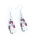 Flower colour cork drop earrings