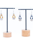 Flower colour cork drop earrings