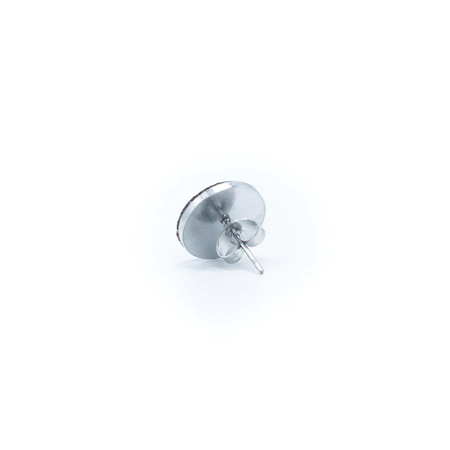 Flower cork stud earrings