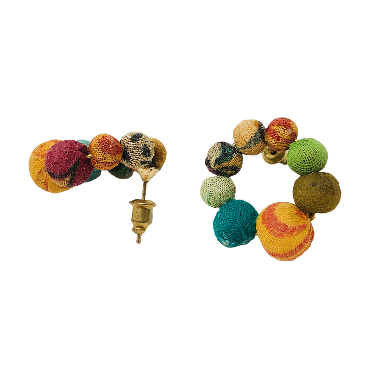 Angelco Accessories kantha ring stud  showing one in side view and one in front view