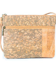 Angelco Accessories Katt crossbody bag with natural cork grain panelling on a white background