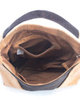 Angelco Accessories Leonie cork handbag - top view of open bag showing interior