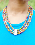 Luminous kantha necklace