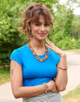 Luminous kantha necklace