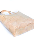 Angelco Accessories Lush cork tote bag - angled bottom view of bag