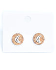 Moon cork stud earrings