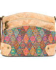 Angelco Accessories Pippa cork handbag - tile style on white background