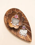 Angelco Accessories - Retrobot earrings - rose silver - laid in wooden bowl