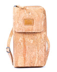 Angelco Accessories Riley phone wallet cork sling - natural cork style B on white background