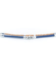 Angelco Accessories Rose bead cork bracelet - flatlay view of blue bracelet on white background