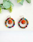 Soleil kantha hoop earrings