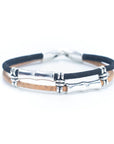 Angelco Accessories Straight lines cork bracelet in black, on white flatlay