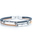Angelco Accessories Straight lines cork bracelet in grey, on white flatlay
