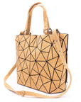 Geometric cork handbag