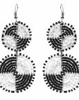 Black & white maasai bead earrings
