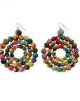 Angelco Accessories concentric kantha earrings on white flat lay