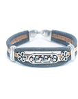 Angelco Accessories Floral lines cork bracelet - front view in grey colour
