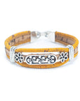 Angelco Accessories Floral lines cork bracelet - yellow