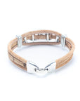 Angelco Accessories Floral lines cork bracelet - rear view in natural colour