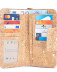 Angelco Accessories Marbled cork tab wallet - open view showing 11 card slots and interior pockets