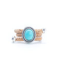 Angelco Accessories Oval stone cork ring - blue