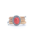 Angelco Accessories Oval stone cork ring - red
