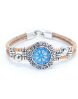 Angelco Accessories Blue tile cork bracelet - front view on white background