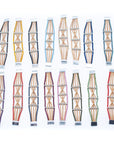 Angelco Accessories twisted lines cork bracelet - 16 different colours on white flatlay