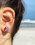 Angelco Accessories Chilean glass daisy stud - red white & blue