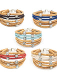 Angelco Accessories Simple 6 strand beaded cork bracelet