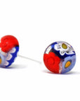 Angelco Accessories Chilean glass daisy stud - red white & blue