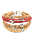 Angelco Accessories Simple 6 strand beaded cork bracelet