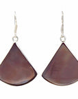 Angelco Accessories Pink clam shell silver fan earrings