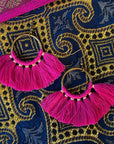Small hoop fringe earrings