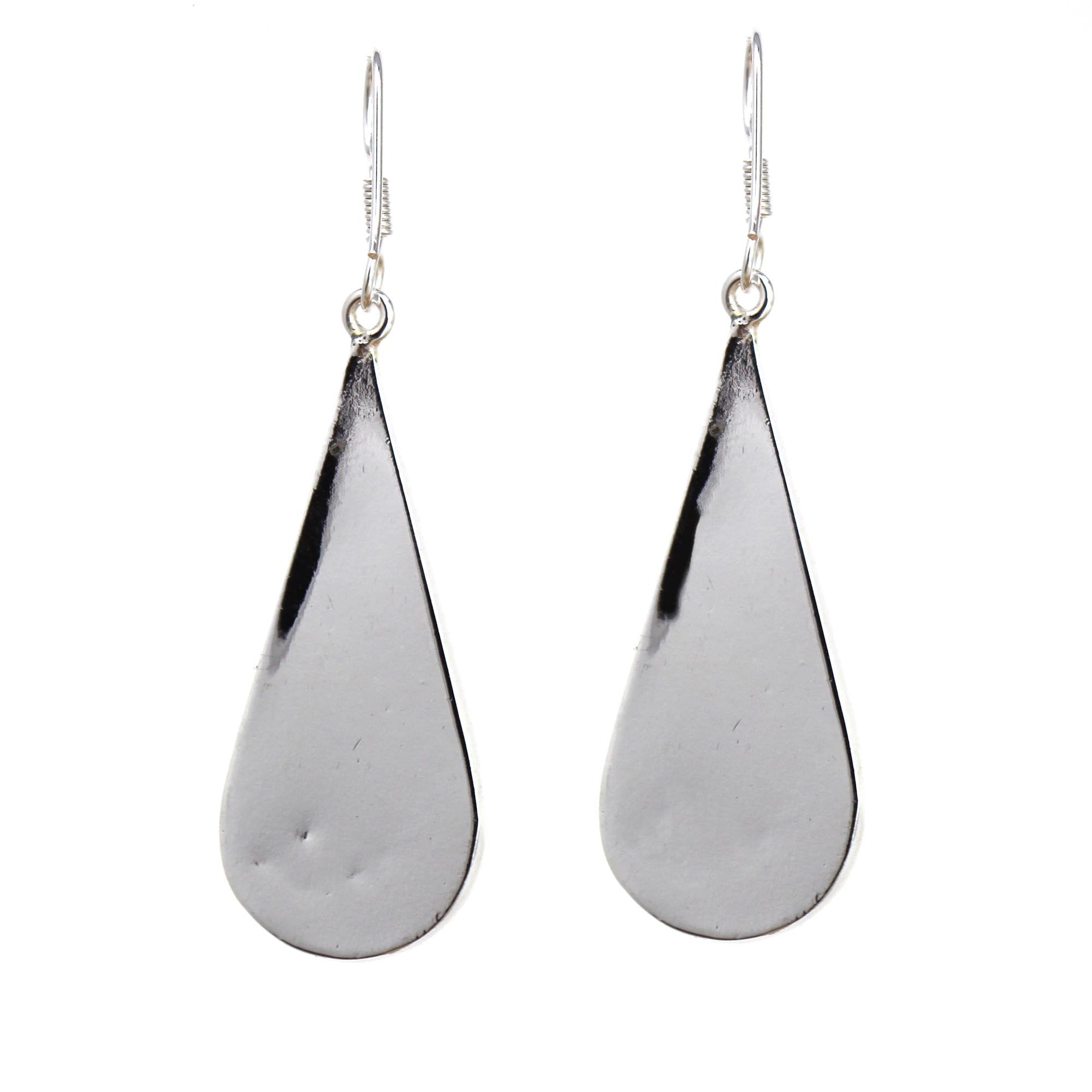 Angelco Accessories Turquoise & abalone silver teardrop earrings