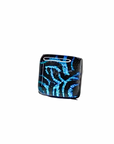 Chilean glass square stud - blue ripple