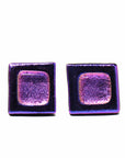 Angelco Accessories Chilean glass square stud - pink
