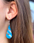 Angelco Accessories Turquoise & abalone silver teardrop earrings