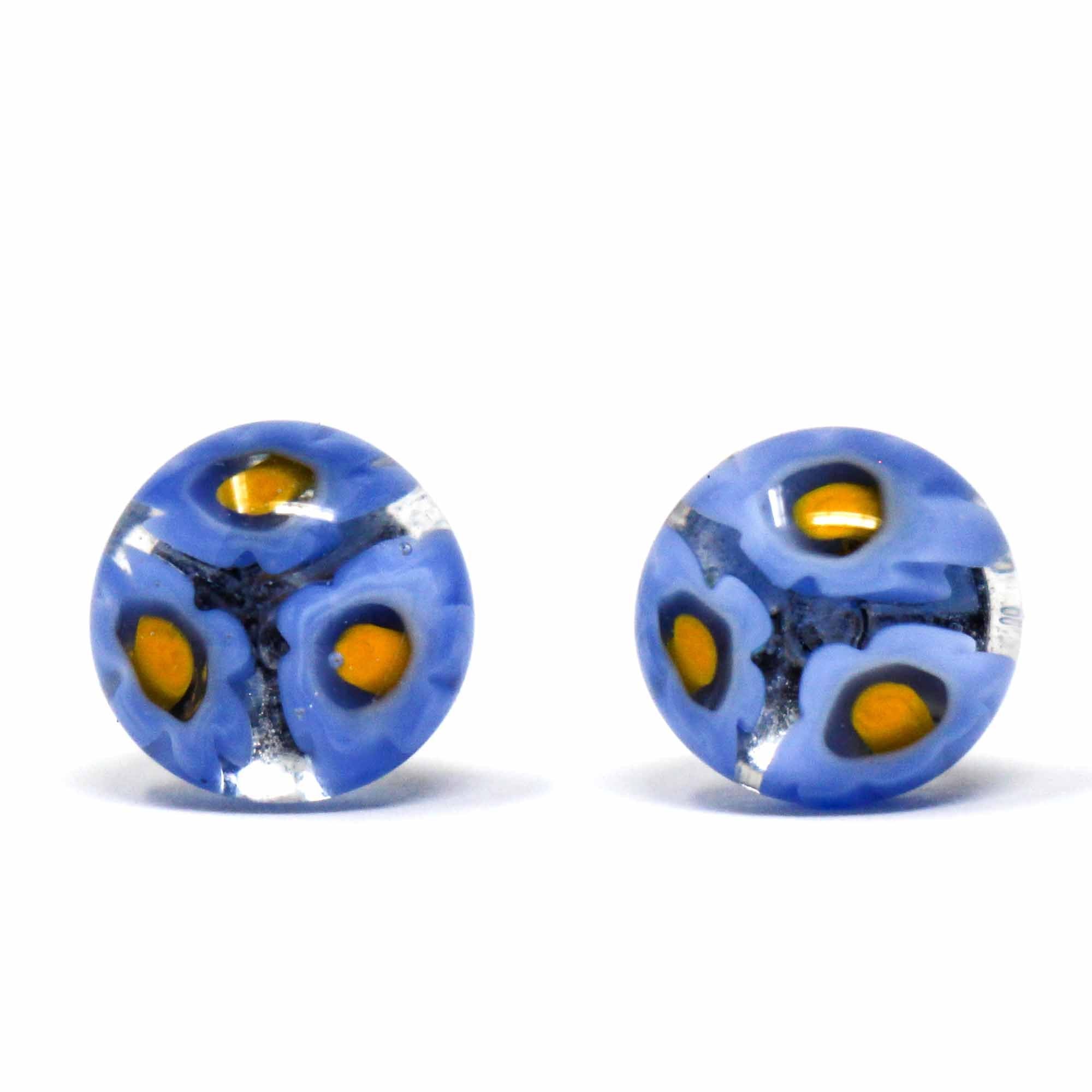 Angelco Accessories Chilean glass daisy stud - cornflower blue