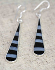 Angelco Accessories Black onyx and abalone zebra earrings