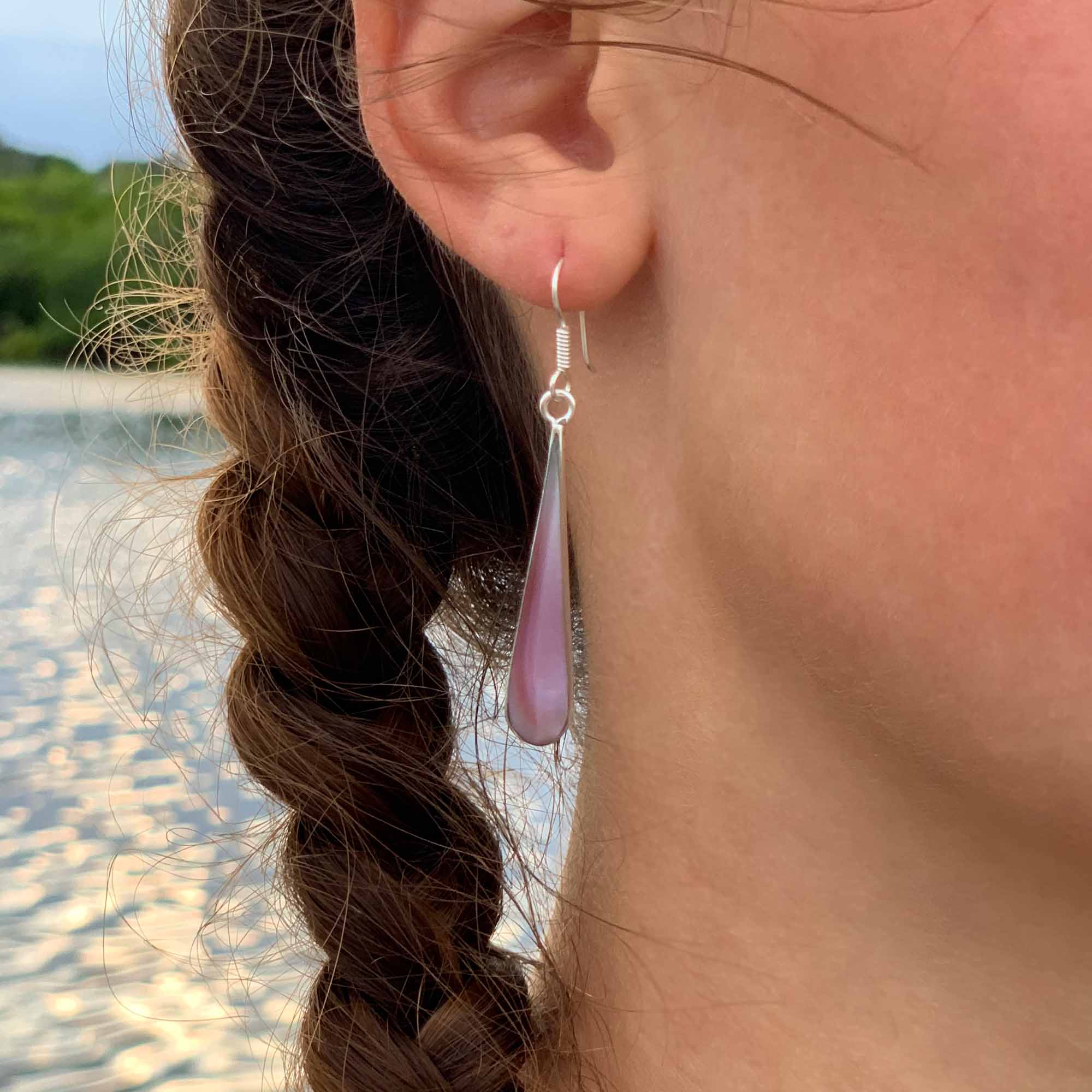 Angelco Accessories Pink clam shell silver earrings