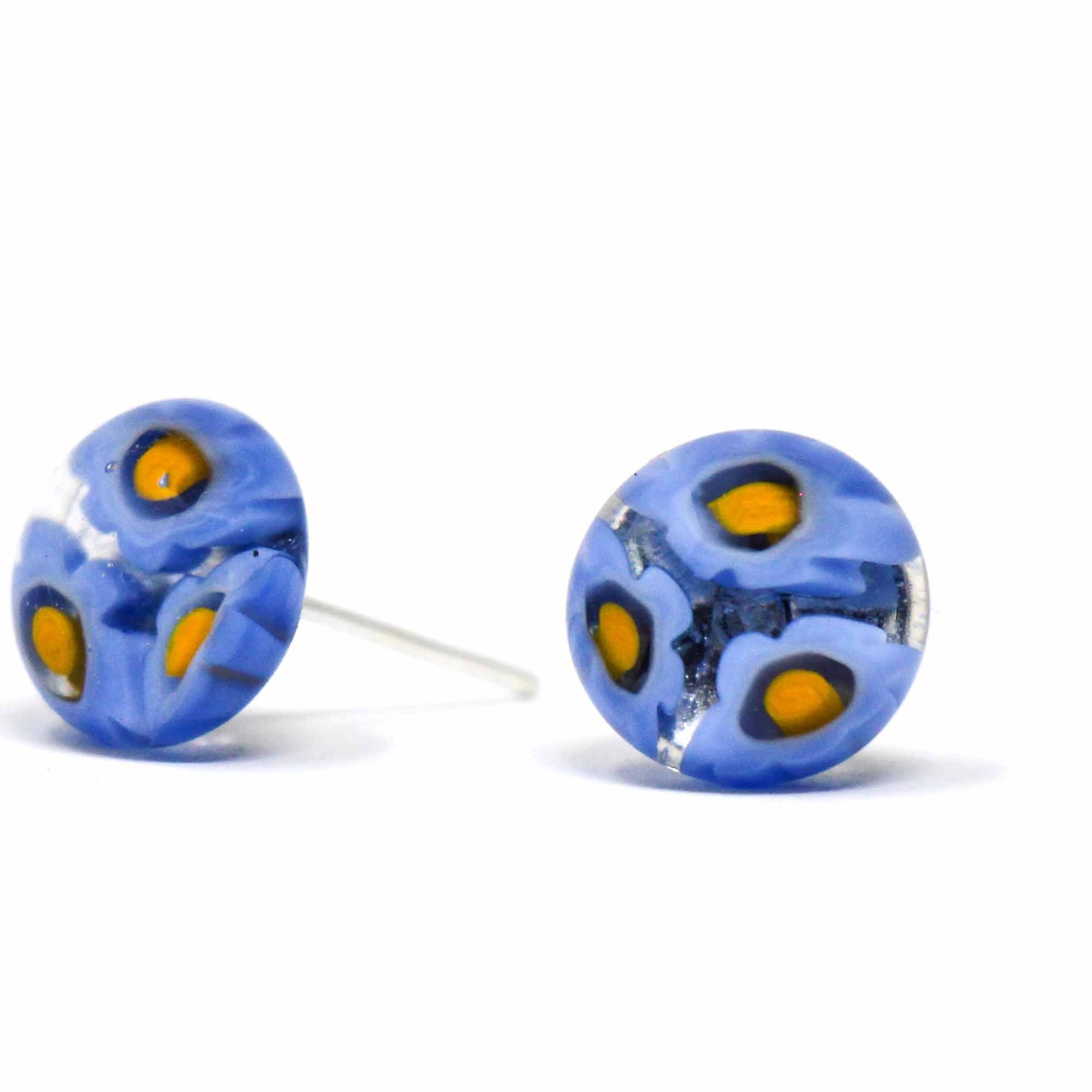 Angelco Accessories Chilean glass daisy stud - cornflower blue